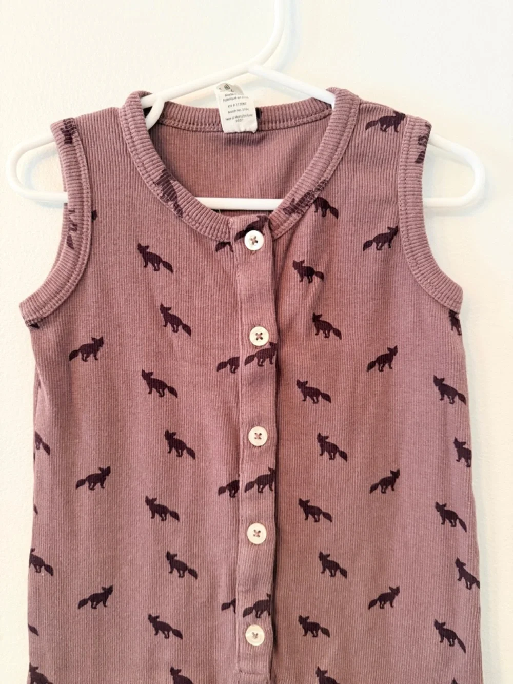 Kate Quinn‎ Fox Print Romper Organic Cotton 3T Sleeveless